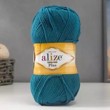 Пряжа "Cotton Gold Plus" 55% хлопок, 45% акрил 200м/100гр (17 петроль)