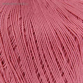 Пряжа "Цветное кружево" 100% мерсеризованный хлопок 465м/50гр (21-Брусника)