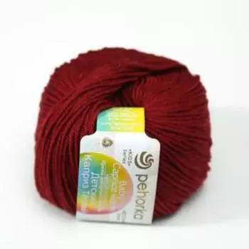 Пряжа "Детский каприз тёплый" 50%меринос. шерсть, 50%фибра 125м/50гр (07 бордо)