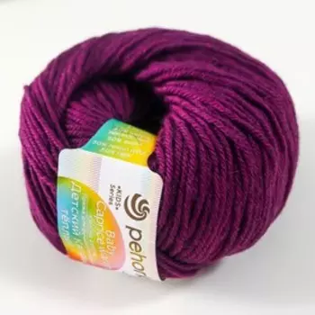 Пряжа "Детский каприз тёплый" 50%меринос. шерсть, 50%фибра 125м/50гр (191 ежевика)