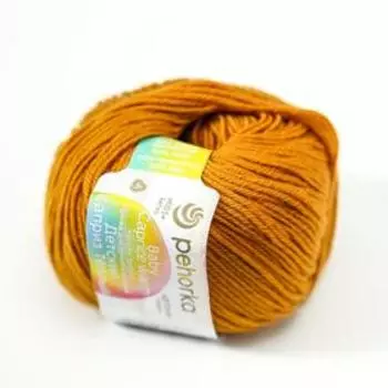Пряжа "Детский каприз тёплый" 50%меринос. шерсть, 50%фибра 125м/50гр (447 горчица)