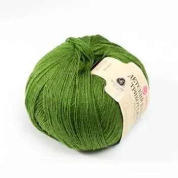 Пряжа "Детский каприз трикотажный" 50%мер. шерсть, 50% фибра 400м/50гр (434-Зелёный)