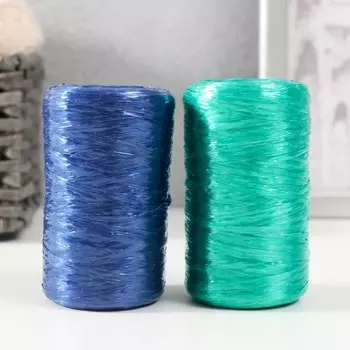 Пряжа для ручного вязания 100% полипропилен 200м/50гр (набор 2 шт. изумруд, сапфир)