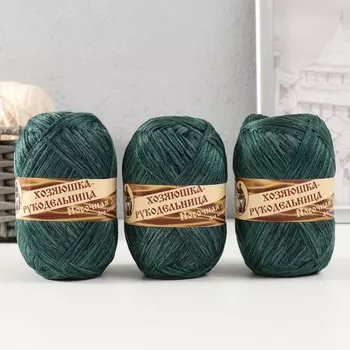 Пряжа для вязания "Носочная добавка" 100% полипропилен 200±20м/50гр набор 3шт (зеленый)