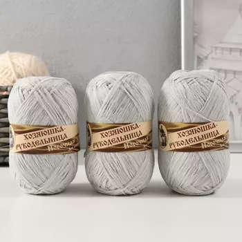 Пряжа для вязания "Носочная добавка" 100% полипропилен 200±20м/50гр набор 3шт - Суровый