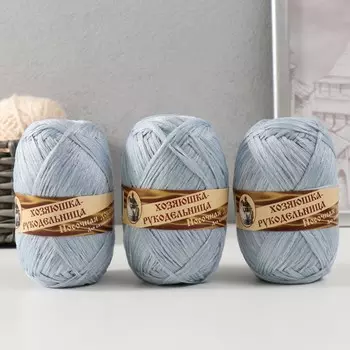 Пряжа для вязания "Носочная добавка" 100% полипропилен 200±20м/50гр набор 3шт - Джинсовый