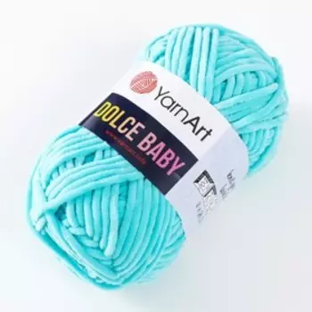 Плюшевая пряжа для вязания спицами, крючком YarnArt, Dolce Baby, 100% микрополиэстер, 85 м/50 г, (746 св. бирюза)