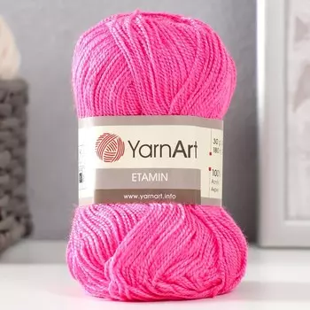 Пряжа "Etamin" 100% акрил 180м/30гр (460 яр. розовый)