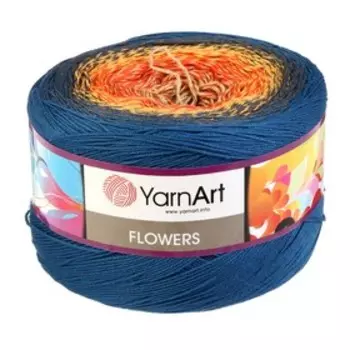 Пряжа "Flowers" 55% хлопок, 45% полиакрил 1000м/250гр (258 разноцветный)