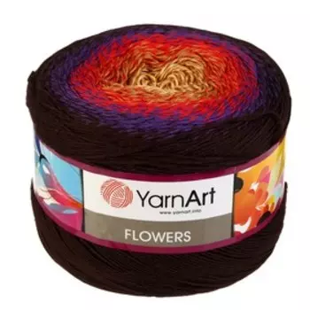Пряжа "Flowers" 55% хлопок, 45% полиакрил 1000м/250гр (265 разноцветный)