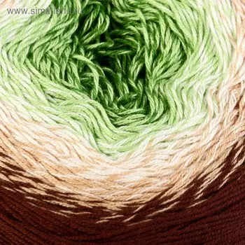 Пряжа "Flowers" 55% хлопок, 45% полиакрил 1000м/250гр (272 разноцветный)