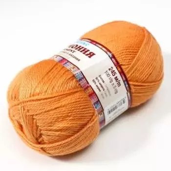Пряжа "Гармония" 50% шерсть, 50% акрил 245м/100гр (198 мандарин)