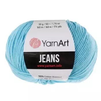 Пряжа "Jeans" 55% хлопок, 45% акрил 160м/50гр (33 бирюза)