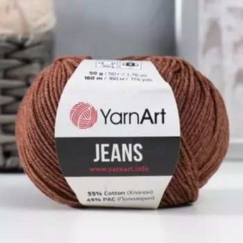 Пряжа "Jeans" 55% хлопок, 45% акрил 160м/50гр (70 коричневый)