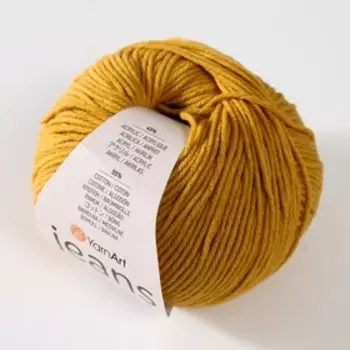 Пряжа для вязания спицами, крючком YarnArt, Jeans, 55% хлопок, 45% акрил, 160 м/50 г, (84 шафран)