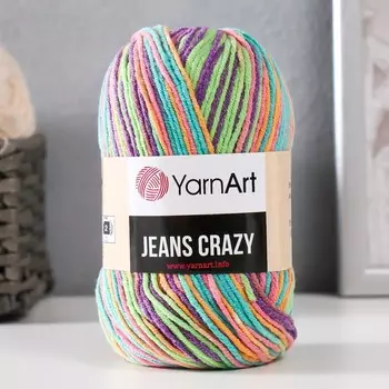 Пряжа "Jeans crazy" 55% хлопок, 45% акрил 160м/50гр (8215 радуга)