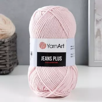 Пряжа "Jeans plus" 55% хлопок, 45% акрил 160м/100гр (18 розовый)
