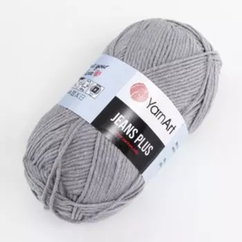 Пряжа для вязания спицами, крючком YarnArt, Jeans plus, 55% хлопок, 45% акрил, 160 м/100 г, (46 серый)