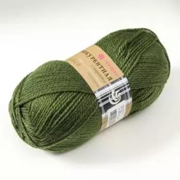 Пряжа "Конкурентная" 50% имп.шерсть, 50% акрил 250м/100гр (381-Лавр)