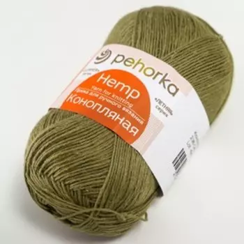 Пряжа "Конопляная" 70% хлопок, 30% конопля 280м/50гр (238-Св.полынь)