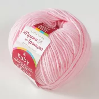 Пряжа для вязания спицами, крючком «Троицкая. Кроха», 20% шерсть, 80% акрил, 135м/50 г, (180 св. бегония)