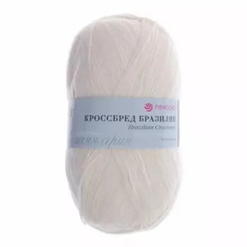 Пряжа "Кроссбред Бразилии" 50%меринос.шерсть, 50% акрил 500м/100гр (01-Белый)