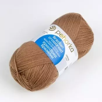 Пряжа "Кроссбред Бразилии" 50%меринос.шерсть, 50% акрил 500м/100гр (431-Беж.меланж)