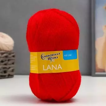 Пряжа Lana (Лана) 50% шерсть, 50% акрил 200м/50гр (213 кармин)