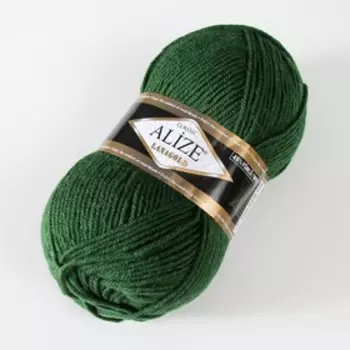 Пряжа "Lanagold" 51% акрил, 49% шерсть 240м/100гр (118 зеленая трава)