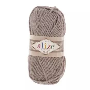 Пряжа "Lanagold plus" 49% шерсть, 51% акрил 140м/100гр (207 св. коричневый)