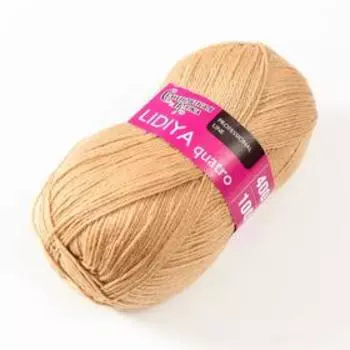 Пряжа Lidiya quatro (Лидия кватро) 50% шерсть, 50% акрил 400м/100гр (28 песочн.)