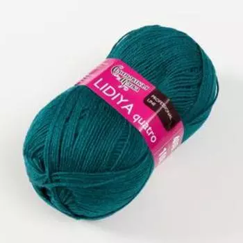 Пряжа Lidiya quatro (Лидия кватро) 50% шерсть, 50% акрил 400м/100гр (39 изумруд)