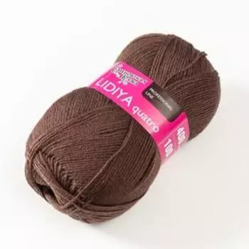 Пряжа Lidiya quatro (Лидия кватро) 50% шерсть, 50% акрил 400м/100гр (666 кофе)