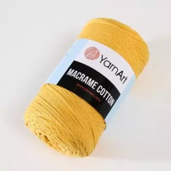 Пряжа "Macrame Cotton" 20% полиэстер, 80% хлопок 225м/250гр (764 ярк.желтый)