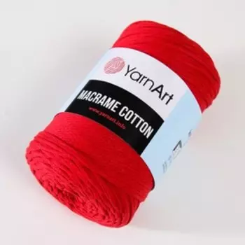 Пряжа "Macrame Cotton" 20% полиэстер, 80% хлопок 225м/250гр (773 красный)