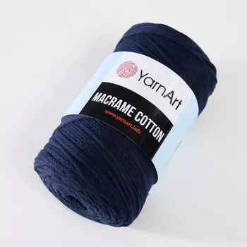 Пряжа "Macrame Cotton" 20% полиэстер, 80% хлопок 225м/250гр (784 т.синий)