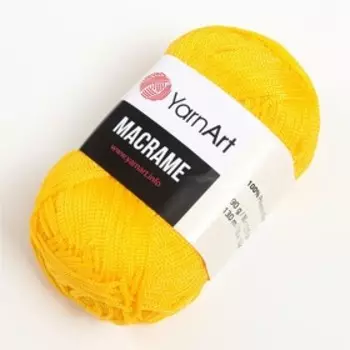 Пряжа для вязания спицами, крючком YarnArt, «Macrame Макраме», 100% полиэстер, 130 м/90 г, (142 жёлтый)
