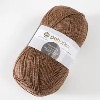 Пряжа "Мерцающая" 96% акрил высокообъемный, 4% метанит 430м/100гр (377-Кофейный)