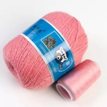 Пряжа "Mink wool" 90% пух норки,10% полиамид 350м/50гр + нитки (872 - персик)
