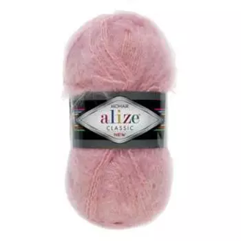 Пряжа для вязания спицами, крючком ALIZE, Mohair classic, 25% мохер, 24% шерсть, 51% акрил, 200 м/100 г, (161 пудра)