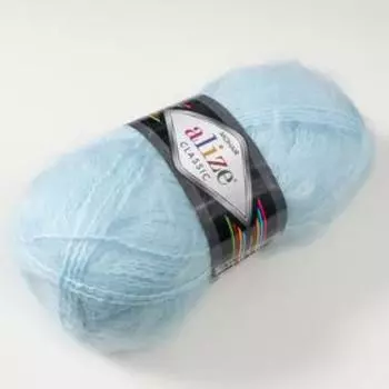 Пряжа "Mohair classic" 25% мохер, 24% шерсть, 51% акрил 200м/100гр (522 айсберг)