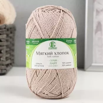 Пряжа "Мягкий хлопок" 70% хлопок, 30% нейлон 220м/100гр (горный - 175)