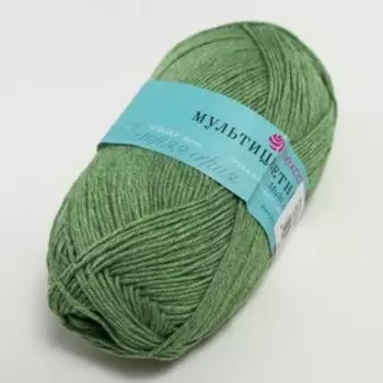 Пряжа "Мультицветная" 65%полиэстер, 35%хлопок 180м/50гр (09-Зеленое яблоко)