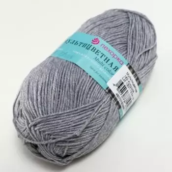 Пряжа "Мультицветная" 65%полиэстер, 35%хлопок 180м/50гр (182-Кукушка)