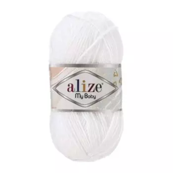 Пряжа "My baby" 100% акрил 150м/50гр (55 белый)