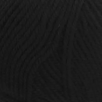 Пряжа "Народная" 30% шерсть, 70% акрил объёмный 220м/100гр (02-Чёрный)