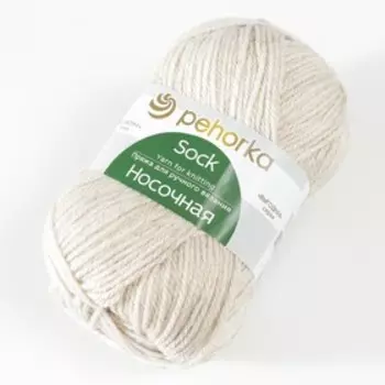 Пряжа "Носочная" 50% шерсть, 50% акрил 200м/100гр (01 Белый)