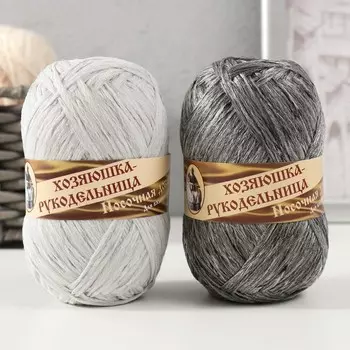 Пряжа "Носочная добавка" 100% полипропилен 200±20м/50гр набор 2шт (серый, суровый)