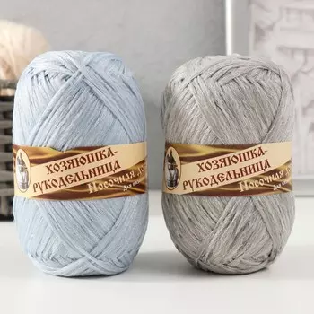 Пряжа "Носочная добавка" 100% полипропилен 200±20м/50гр набор 2шт (светно-серый, джинсовый)