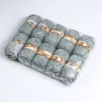 Пряжа "Носочная добавка" 100% полипропилен 200м/50гр набор 10 шт (серо-зеленый меланж)